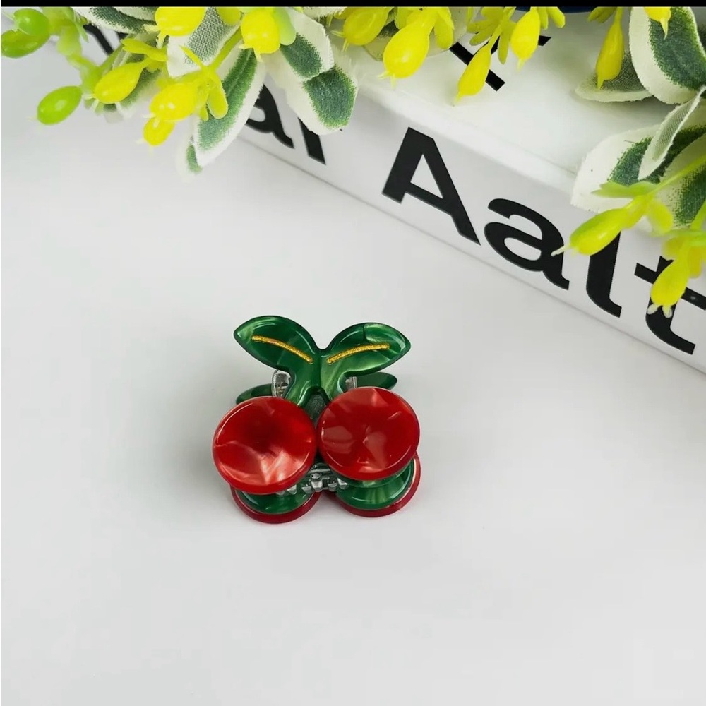 Mini Cherry Shaped Hair Clips - Picture 2 of 3